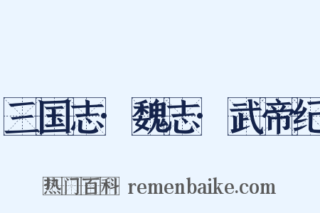 三国志·魏志·武帝纪是什么意思的图片